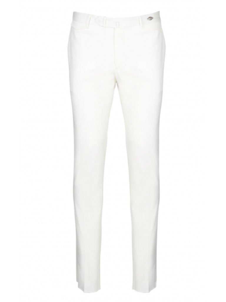 Cotton Stretch Slim Trouser - Hvid