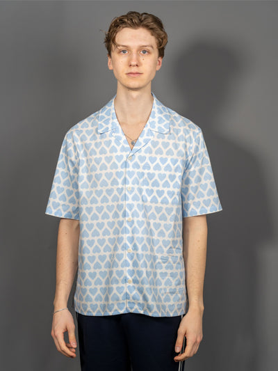 Pattern Camp Collar Shirt - Lyseblå