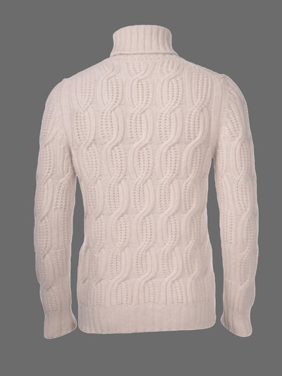 Cable Cashmere Turtleneck - Sand